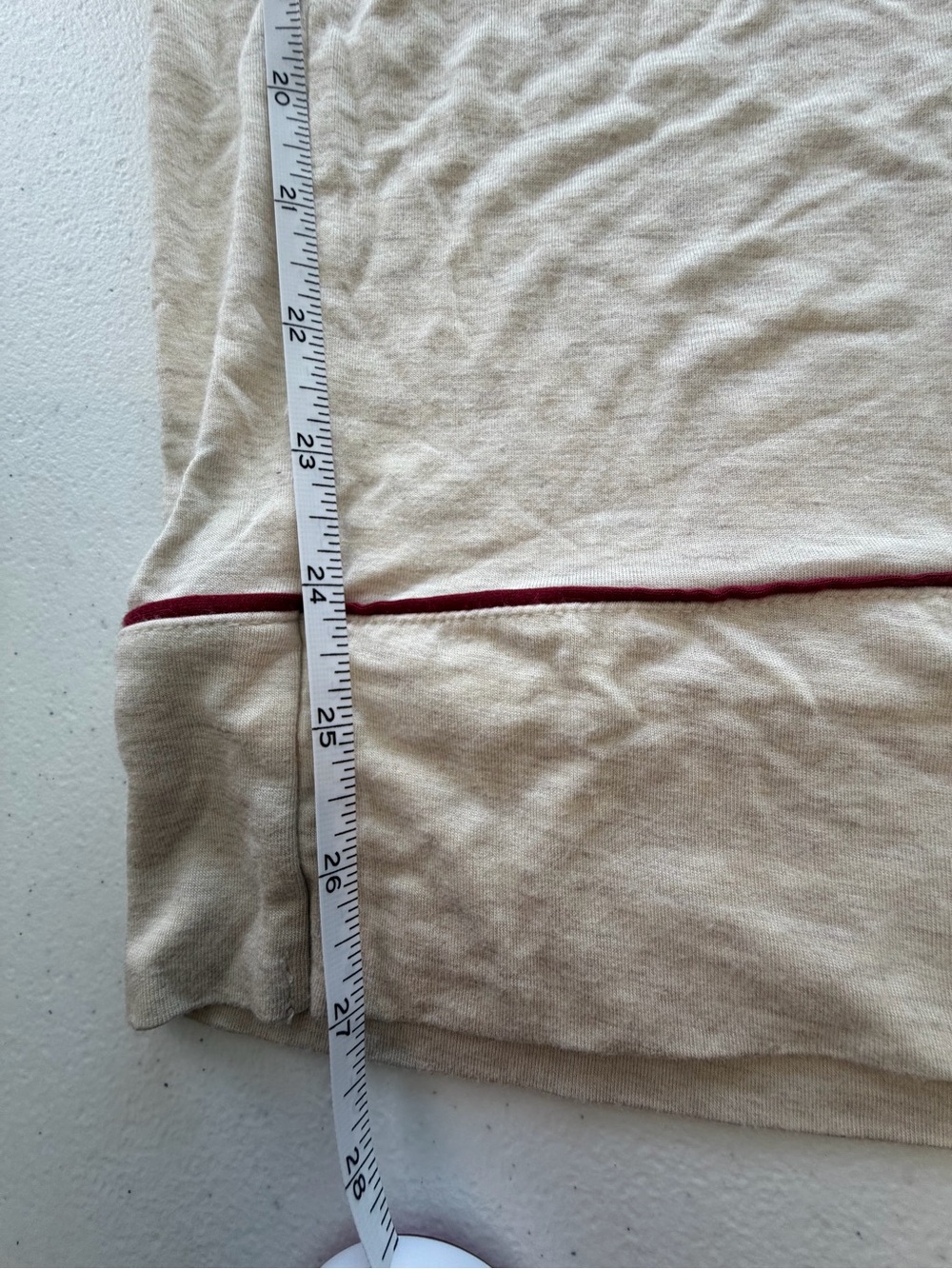 aerie Cream Pajama Set with Burgundy Trim - Picture 5 of 7